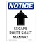 Signmission OSHA Sign, 14" H, Rigid Plastic, Escape Route Shaft Sign With Symbol, Portrait, 1014-V-12148 OS-NS-P-1014-V-12148 - alternate 1